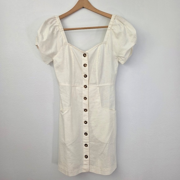 Madewell Linen-Cotton Puff-Sleeve Mini Dress - Picture 6 of 13